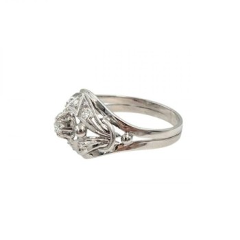 BAGUE OR BLANC 18K 4.1GR DIAMANTS  T56
