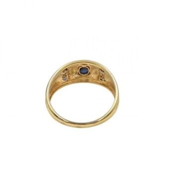 BAGUE OR JAUNE 18K 3.5GR DTS/SAPHIR T53