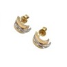 B.O. OR JAUNE ET BLANC 18K 2.7GR DIAMANTS 1,2 X 0,8 CM