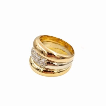 BAGUE 3 ORS  18K 14.73GR DIAMANTS T58