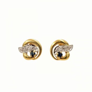 B.O. OR JAUNE 18K 1.29GR ZIRCONS 1 CM DE DIAMETRE