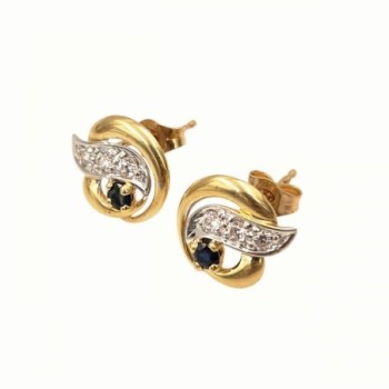 B.O. OR JAUNE 18K 1.29GR ZIRCONS 1 CM DE DIAMETRE