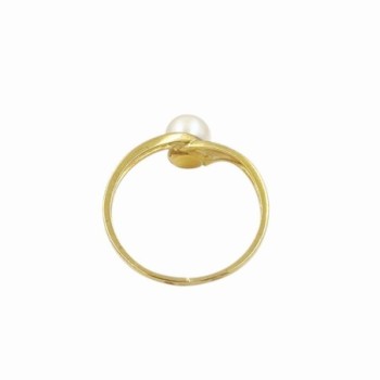 BAGUE OR JAUNE 18K 1.9GR PERLE T55