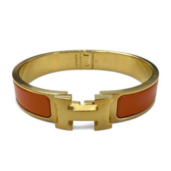BRACELET HERMES CLIC H ORANGE PM GOLD