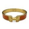 BRACELET HERMES CLIC H ORANGE PM GOLD