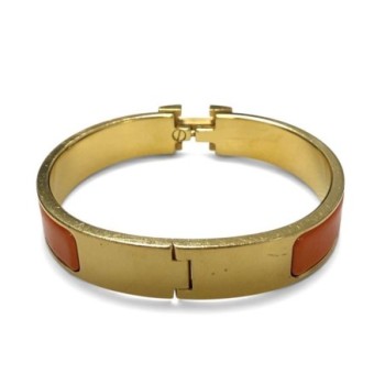 BRACELET HERMES CLIC H ORANGE PM GOLD