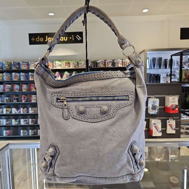 SAC A MAIN BALENCIAGA DAY GÉANT BLEU EN CUIR