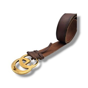 CEINTURE GUCCI GG MARMONT CUIR MARRON 80-32