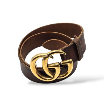 CEINTURE GUCCI GG MARMONT CUIR MARRON 80-32