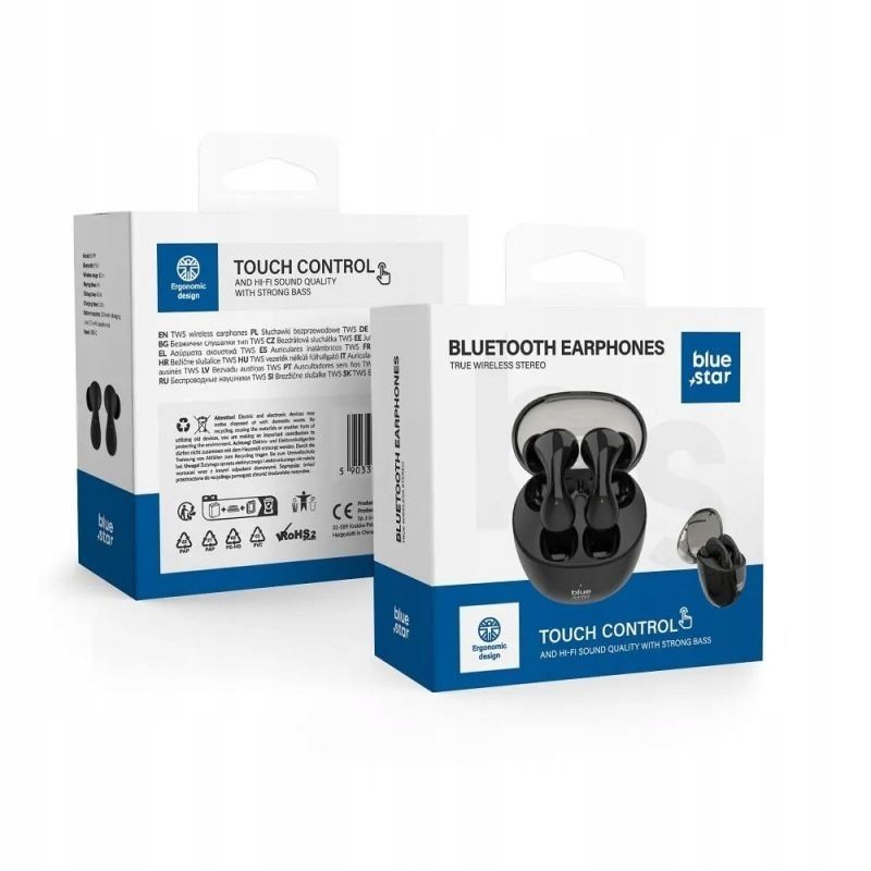 BLUE STAR TWS BLUETOOTH EARPHONES BLACK BK99