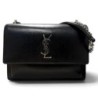 SAC YVES SAINT LAURENT SUNSET MEDIUM EN CUIR LISSE NOIR