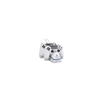4Gamers PS4 Twin Play 'n' Charge Cables with Desktop Stand (blanc)