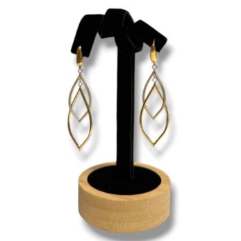 BOUCLES D OREILLES PENDANTES 2 ORS 9CT 2.48GRS 6.5 X 1.8 CM
