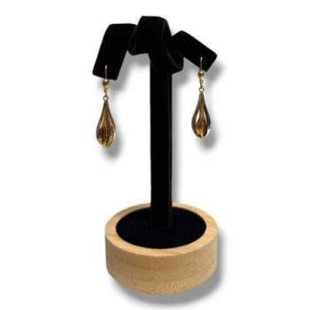 BOUCLES D OREILLES PENDANTES POIRES 2 ORS 9CT 2.41GRS 4 X 1 CM