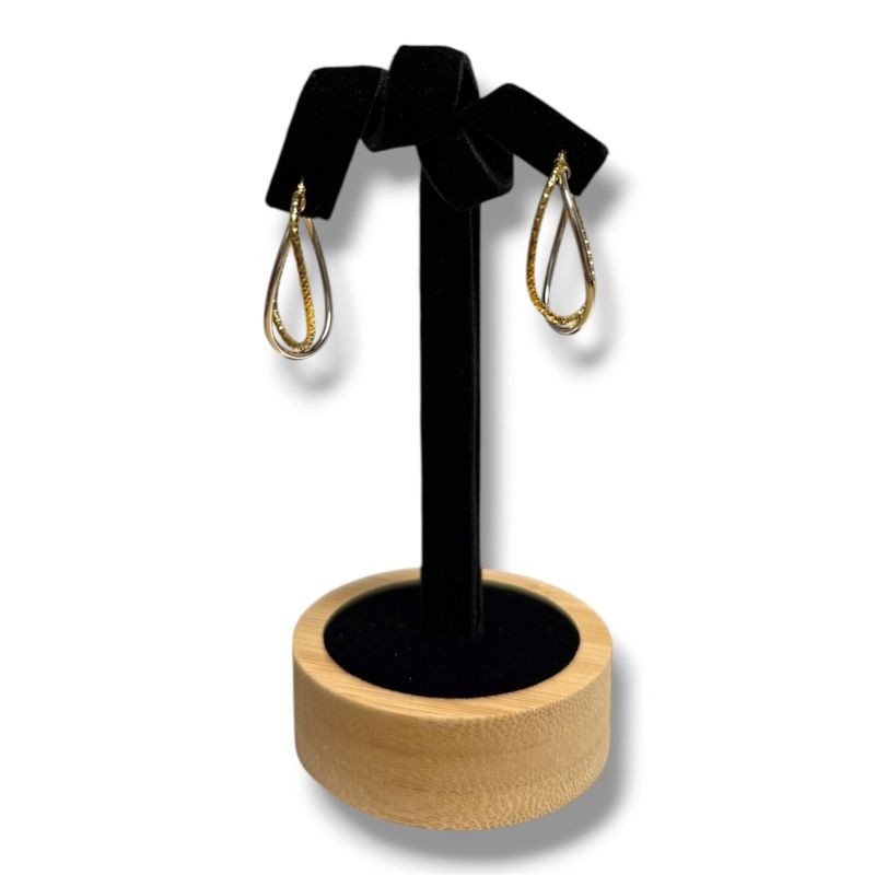 BOUCLES D OREILLES PENDANTES 2 ORS 9CT 1.56GRS 3 X 1.2 CM