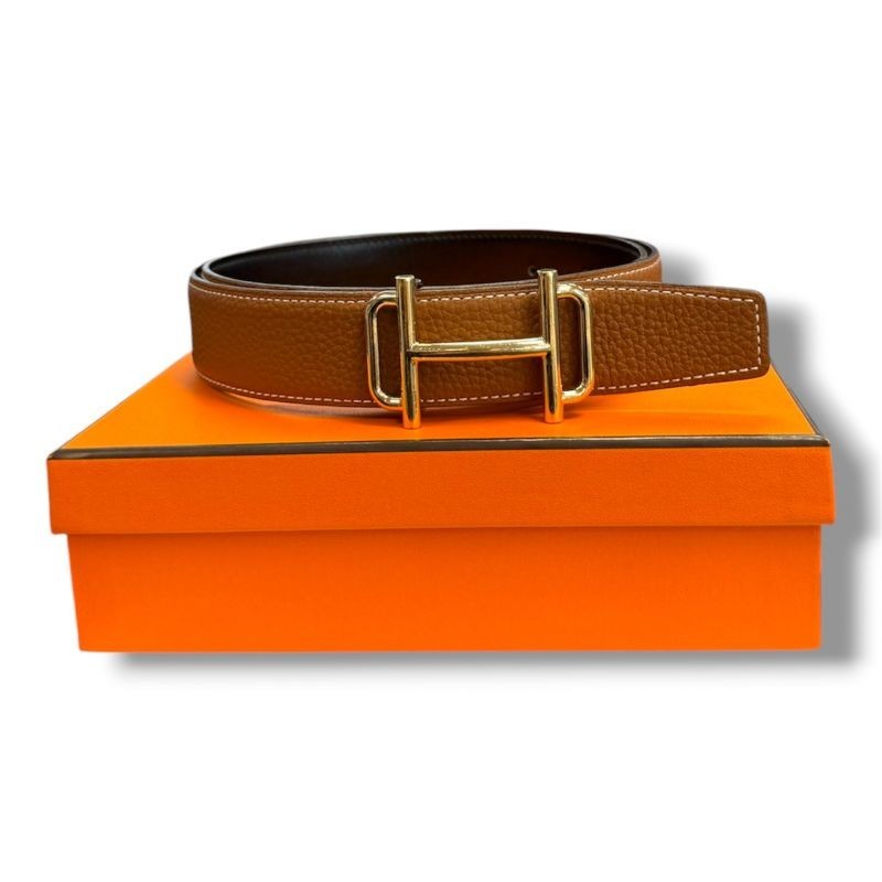 CEINTURE HERMES BOUCLE ROYAL NOIR BRUN T85