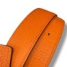 CEINTURE HERMES BOUCLE HOMME 3D NOIR ET ORANGE T80