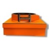 CEINTURE HERMES BOUCLE HOMME 3D NOIR ET ORANGE T80
