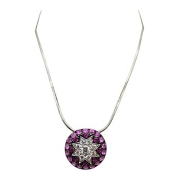 PENDENTIF OR 18CT DIAMANT + CHAINE ARGENT 3GR 42CM