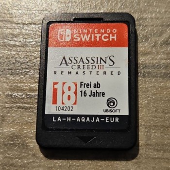 ASSASSIN S CREED III REMASTERED SWITCH CARTOUCHE SEULE