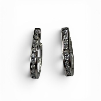 BOUCLES D'OREILLES OR BLANC 18CTS 1.80GR