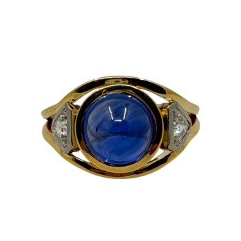 BAGUE SAPHIR CABOCHON OR18CT 9.10 GRS