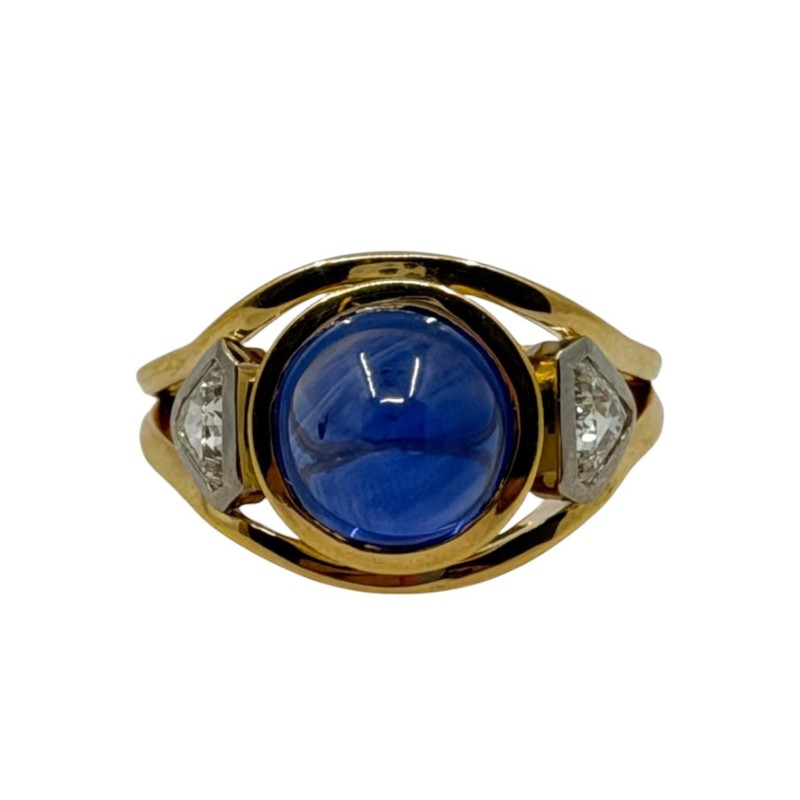 BAGUE SAPHIR CABOCHON OR18CT 9.10 GRS