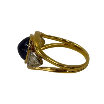 BAGUE SAPHIR CABOCHON OR18CT 9.10 GRS
