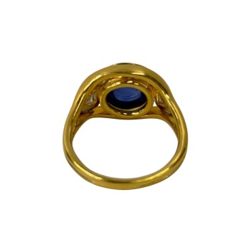 BAGUE SAPHIR CABOCHON OR18CT 9.10 GRS