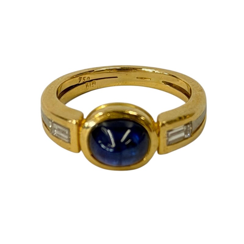 BAGUE SAPHIR CABOCHON OR 18CT 6.8 GRS