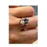 BAGUE OR JAUNE 18CT 5.28 GRS DIAMANT RUBIS SAPHIR