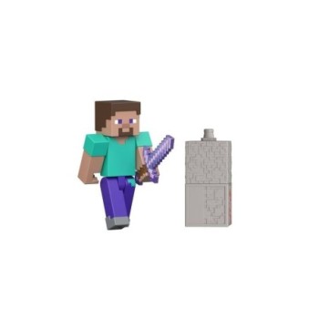 Minecraft Steve Action Figure & Accessory Set  3.25-inch Scale Collectible Toy with Building Piece
