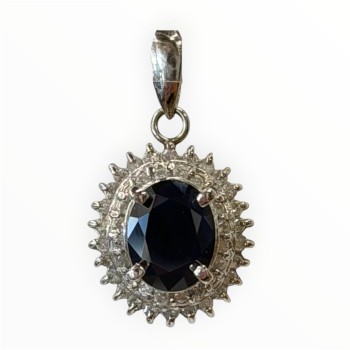 PENDENTIF PLATINE SAPHIR