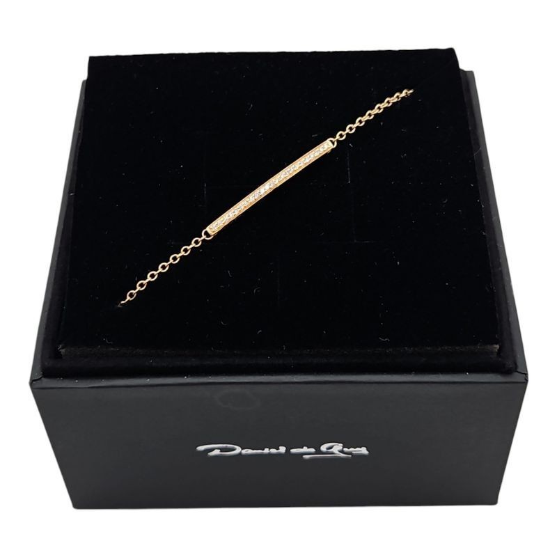BRACELET DANIEL DE GUY OR JAUNE 18CT LIGNE DE DIAMANTS - 2.27GR - 19 CM