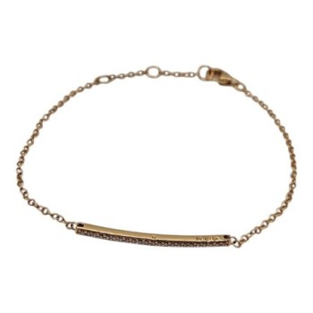 BRACELET DANIEL DE GUY OR JAUNE 18CT LIGNE DE DIAMANTS - 2.27GR - 19 CM