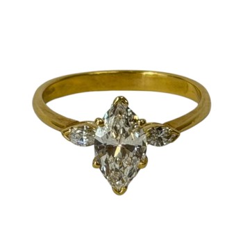 BAGUE OR JAUNE DIAMANTS 2.77 GRS