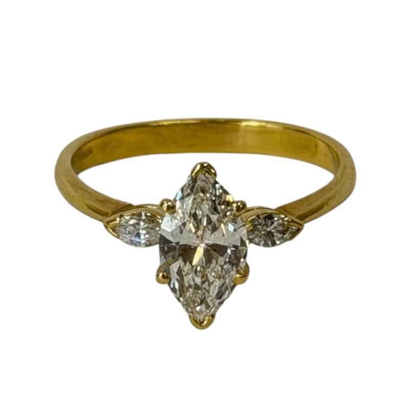 BAGUE OR JAUNE DIAMANTS 2.77 GRS