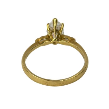 BAGUE OR JAUNE DIAMANTS 2.77 GRS