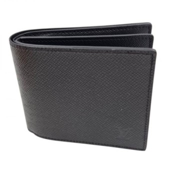 PORTFEUILLE LOUIS VUITTON AMERIGO CUIR NOIR 11,5 X 9,5 X 2 CM BOITE FACTURE 2025