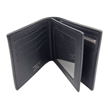 PORTFEUILLE LOUIS VUITTON AMERIGO CUIR NOIR 11,5 X 9,5 X 2 CM BOITE FACTURE 2025
