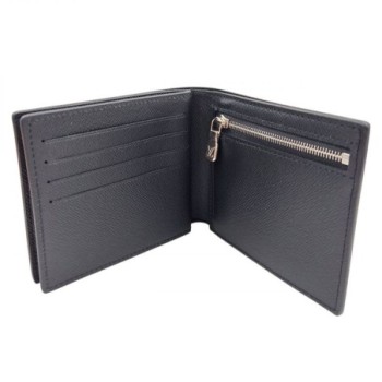 PORTFEUILLE LOUIS VUITTON AMERIGO CUIR NOIR 11,5 X 9,5 X 2 CM BOITE FACTURE 2025