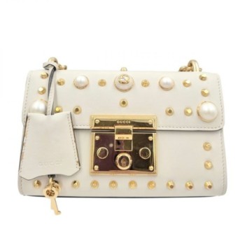SAC GUCCI PADLOCK SMALL CUIR BLANC 20 X 13 X 7 CM