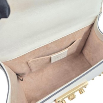 SAC GUCCI PADLOCK SMALL CUIR BLANC 20 X 13 X 7 CM