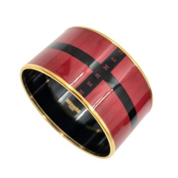 BRACELET HERMES BORDEAUX NOIR T 6,5 CM / 3,5 CM DE LARGEUR