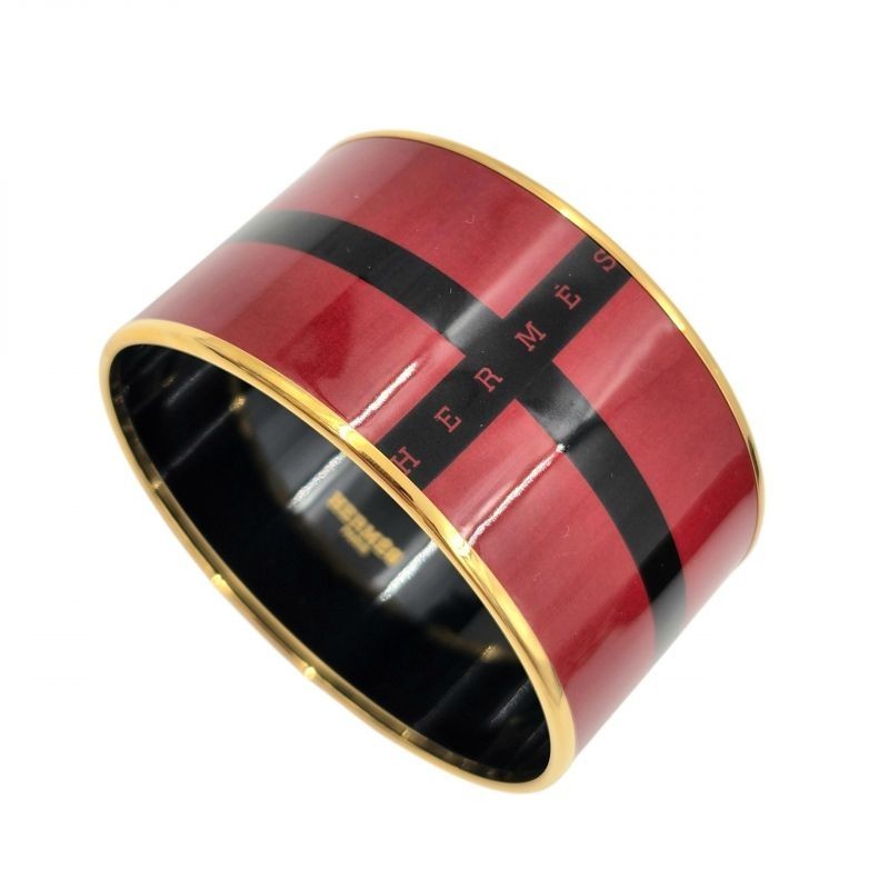 BRACELET HERMES BORDEAUX NOIR T 6,5 CM / 3,5 CM DE LARGEUR
