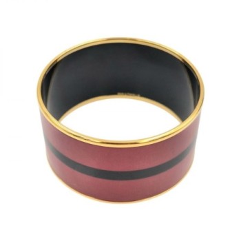 BRACELET HERMES BORDEAUX NOIR T 6,5 CM / 3,5 CM DE LARGEUR