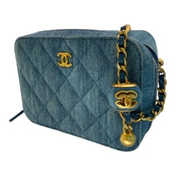 SAC CHANEL MINI CAMERA BLEU DENIM