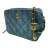 SAC CHANEL MINI CAMERA BLEU DENIM