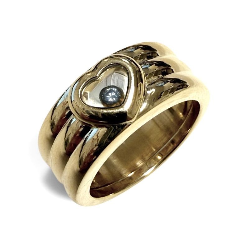 BAGUE CHOPARD HAPPY DIAMOND OR JAUNE 18CT 12.44GRS TAILLE 54