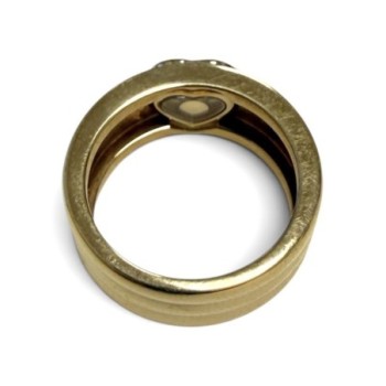BAGUE CHOPARD HAPPY DIAMOND OR JAUNE 18CT 12.44GRS TAILLE 54